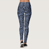 Leggings mit blauem und schwarzem Muster (Rückseite)