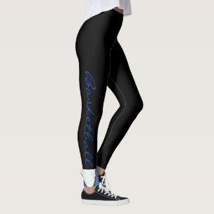 Leggings mit blauem und weißem Basketball
