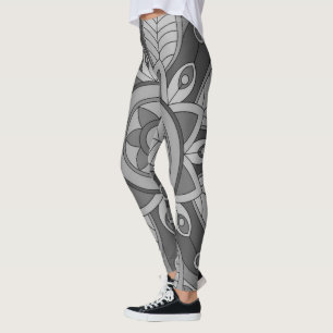 Leggings mit blauer Kunst