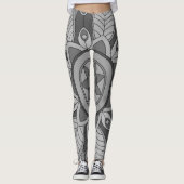 Leggings mit blauer Kunst (Vorderseite)