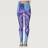 Leggings mit blauer Kunst (Vorderseite)