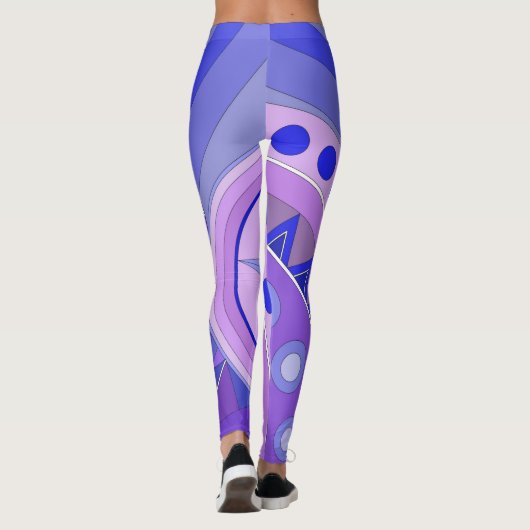 Leggings mit blauer lässiger Kunst (Rückseite)