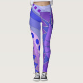 Leggings mit blauer lässiger Kunst (Vorderseite)