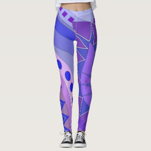 Leggings mit blauer lässiger Kunst