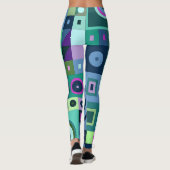 Leggings mit blauer lässiger Kunst (Rückseite)