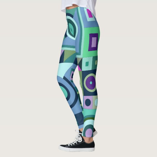 Leggings mit blauer lässiger Kunst (Links)