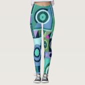 Leggings mit blauer lässiger Kunst (Vorderseite)