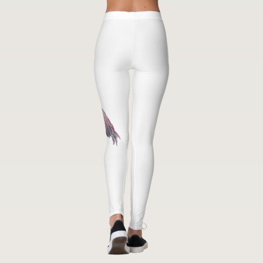 Leggings mit Blick auf Flamingo (Rückseite)