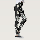 Leggings mit Blume in Schwarzweiß (Rechts)