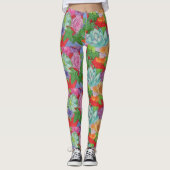 Leggings mit Blumengeflecht, Abstrakte Frauenblume (Vorderseite)