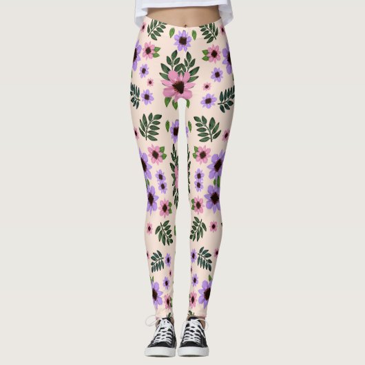 Leggings mit Blumenmuster mit rosa  (Vorderseite)
