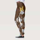 Leggings mit brauner Blüte und Schmetterling (Links)