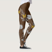 Leggings mit brauner Blüte und Schmetterling (Rechts)