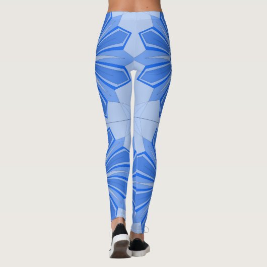 Leggings mit cooler blauer Kunst (Rückseite)