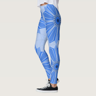 Leggings mit cooler blauer Kunst