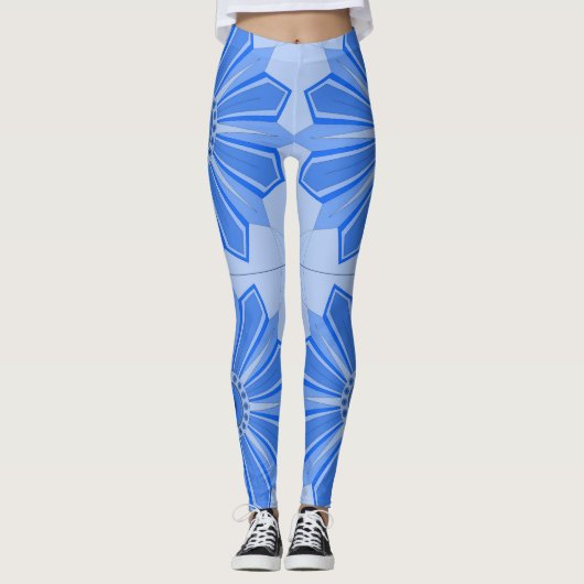Leggings mit cooler blauer Kunst (Vorderseite)