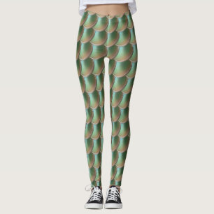 Leggings mit dem irisierenden grünen Drachen