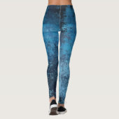Leggings mit deprimiertem blauem Muster (Rückseite)