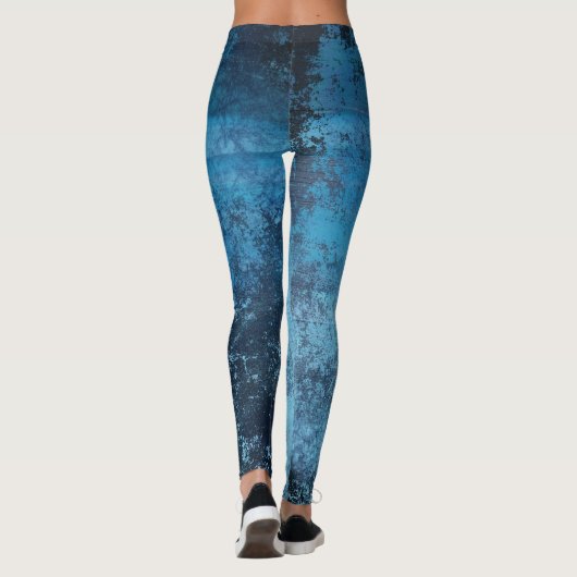 Leggings mit deprimiertem blauem Muster (Rückseite)