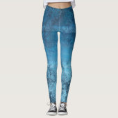 Leggings mit deprimiertem blauem Muster (Vorderseite)