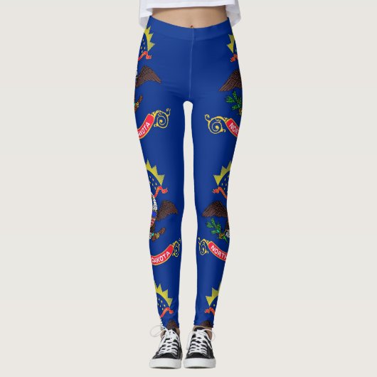 Leggings mit der Flagge des Staat Nord-Dakota, USA (Vorderseite)