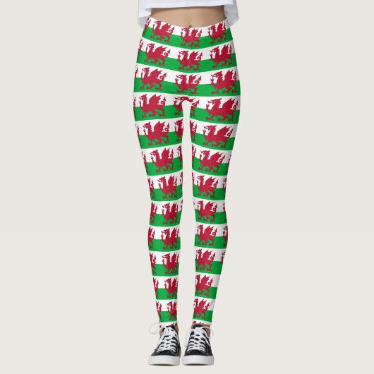 Leggings mit der Flagge Wales, Vereinigtes Königre (Vorderseite)