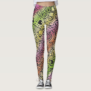 Leggings mit Doodle-Muster