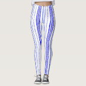 Leggings mit dünnen blauen, gespeckten vertikalen  (Vorderseite)