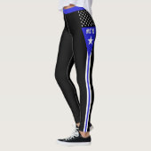 Leggings mit dünner blauer Linie, personalisiert, (Links)