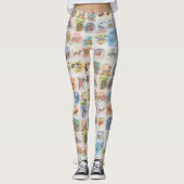 Leggings mit Eichhörnchen und anderen Tieren (Vorderseite)