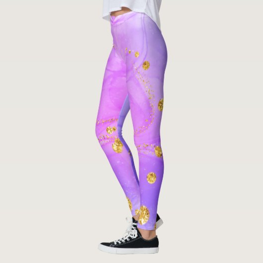 Leggings mit eigener Marke Funny Space Pizza (Links)