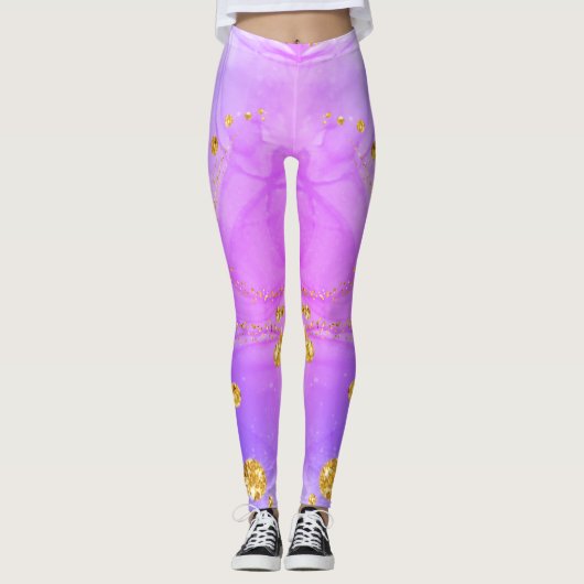 Leggings mit eigener Marke Funny Space Pizza (Vorderseite)