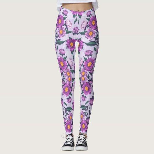 Leggings mit einem auffälligen Blumenmuster (Vorderseite)