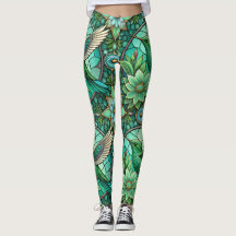 Leggings mit einem Design im Stil von Buntglas