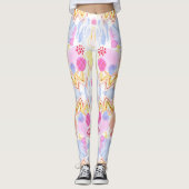 Leggings mit einem farbenfrohen abstrakten Muster (Vorderseite)