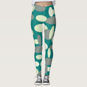 Leggings mit einem grünen Happy Oval Spots (Vorderseite)
