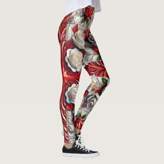 Leggings mit englischer Rose Design (Rechts)