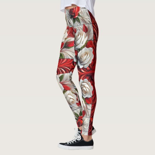Leggings mit englischer Rose Design (Links)