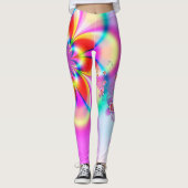 Leggings mit floralem Fraktal (Vorderseite)