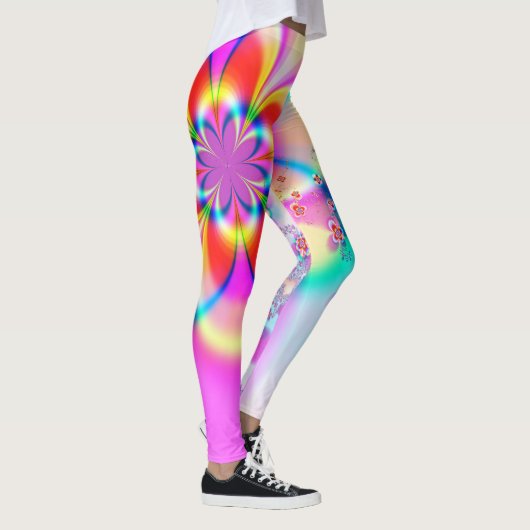 Leggings mit floralem Fraktal (Rechts)