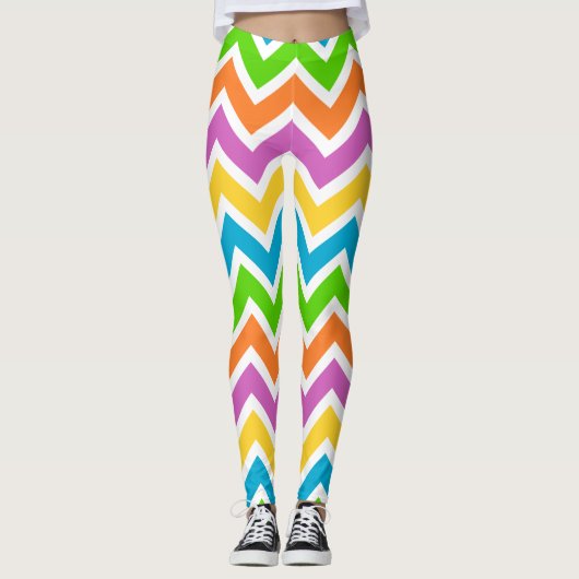 Leggings mit Frühlings-Chevron-Muster (Vorderseite)