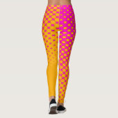 Leggings mit gelben bis rosa glänzenden Mustern (Rückseite)