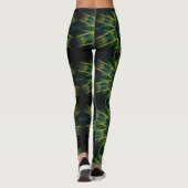 Leggings mit geometrisch grün-gelben Kontrasten (Rückseite)