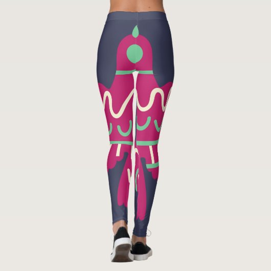 Leggings mit gestrichenen Vögeln (Rückseite)
