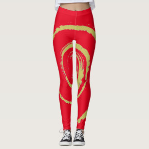 Leggings mit Goldenem Wirbel im All-Over-Print