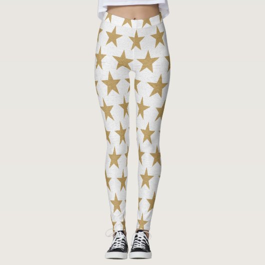 Leggings mit goldenen Sternen (Vorderseite)