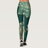 Leggings mit Goldmagnolie (Rückseite)
