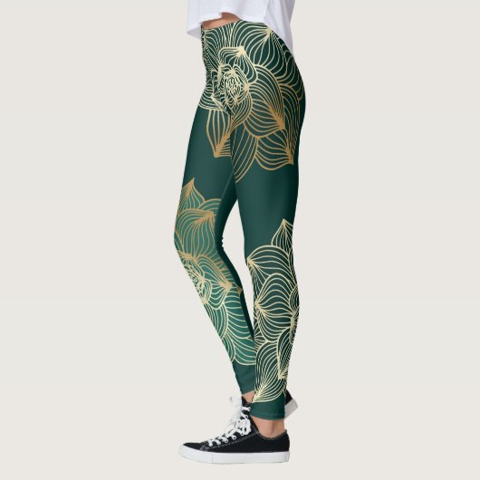 Leggings mit Goldmagnolie (Links)