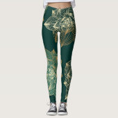 Leggings mit Goldmagnolie (Vorderseite)