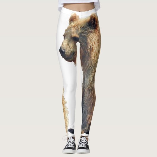 Leggings mit Grizzlybär (Vorderseite)